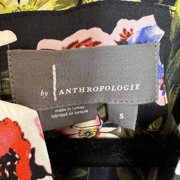 Anthropologie The Somerset Maxi Dress Sz. Small 100% Cotton NWT Black Floral - Picture 5 of 10